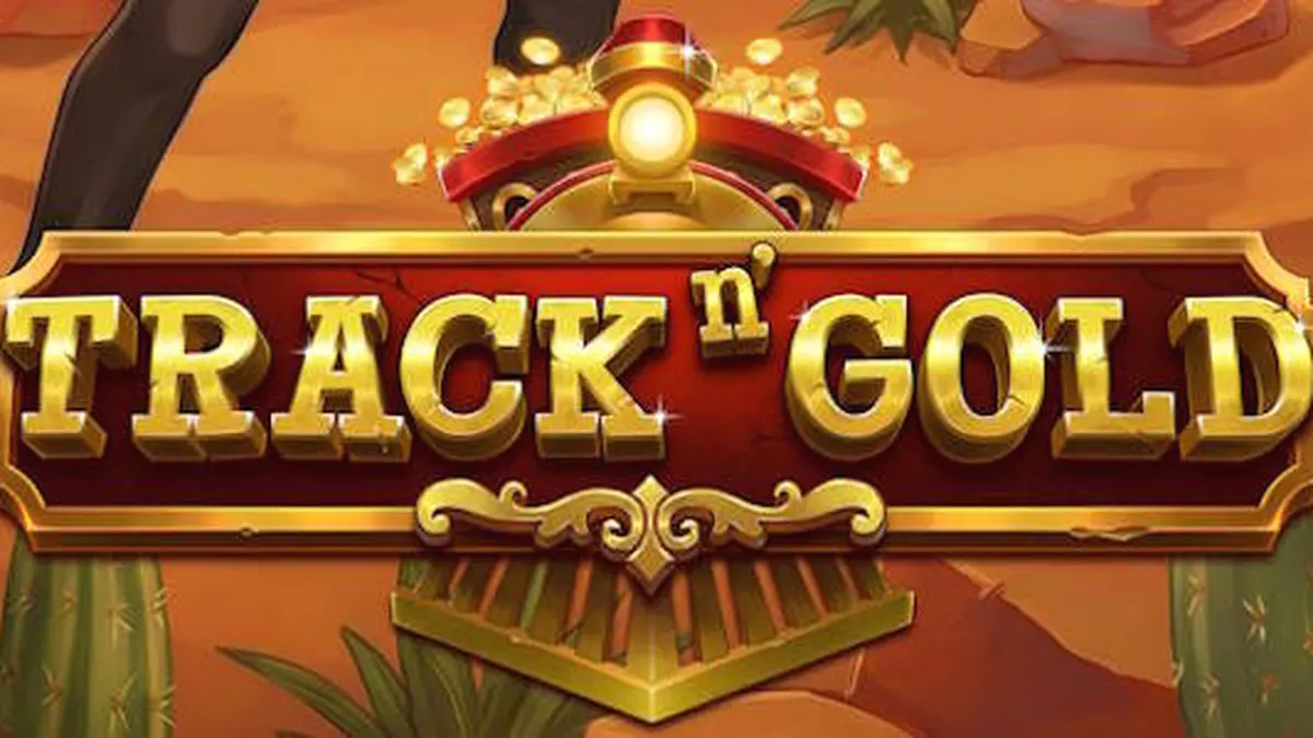 Tampilan visual slot Track n’ Gold dengan tema petualangan kereta emas